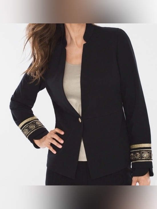 Chico's Jackets & Blazers - Chico's Black Blazer with Gold Embellishments